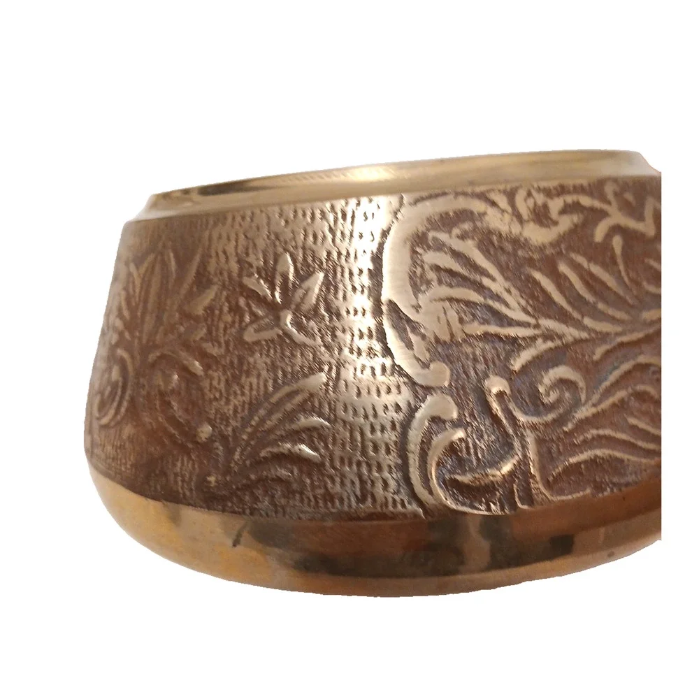 Exotic Copper Sauce Pot Wood Handle‎ Hammered Design Fondue Party Vintage Patina